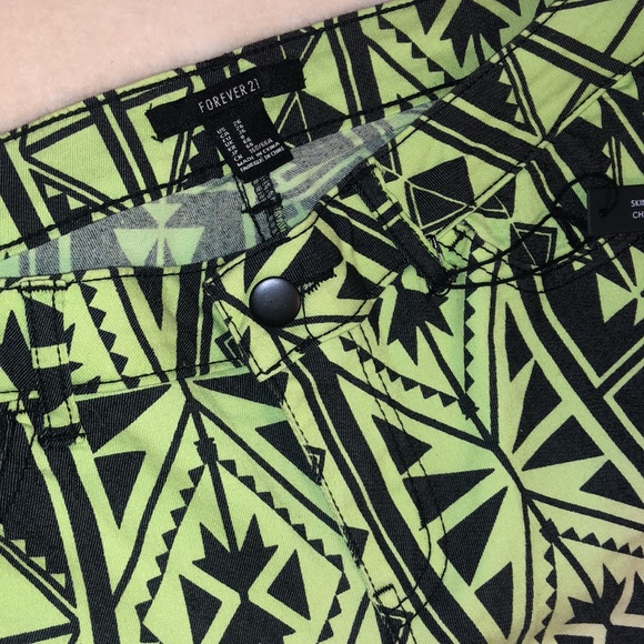 Lime Black Ombré Geometric Skinny Ankle Jean US26 - Picture 4 of 6